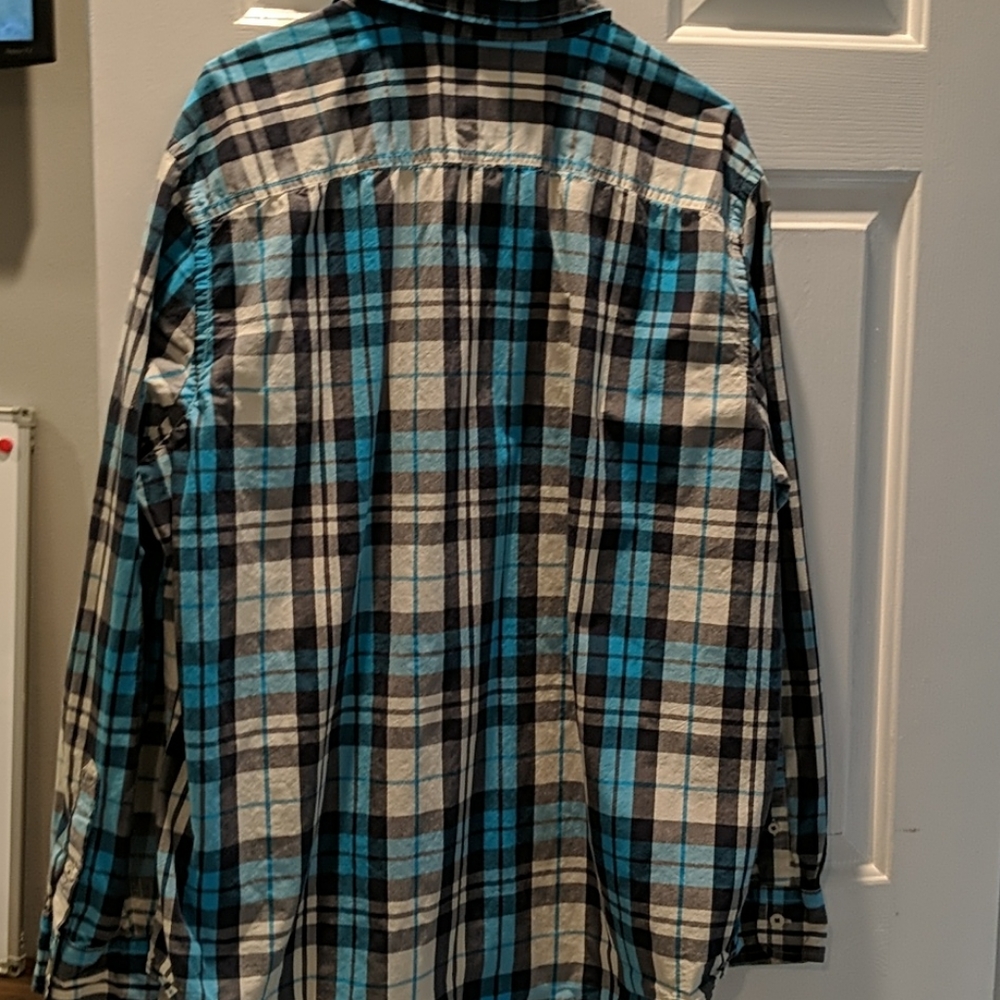 Blue plaid button down - Picture 3 of 3